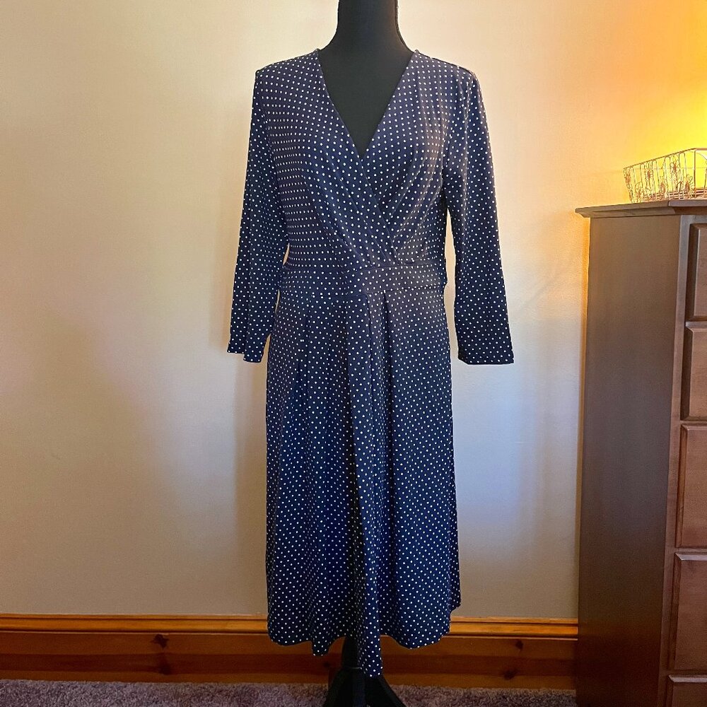 Navy Polka Dot Dress
